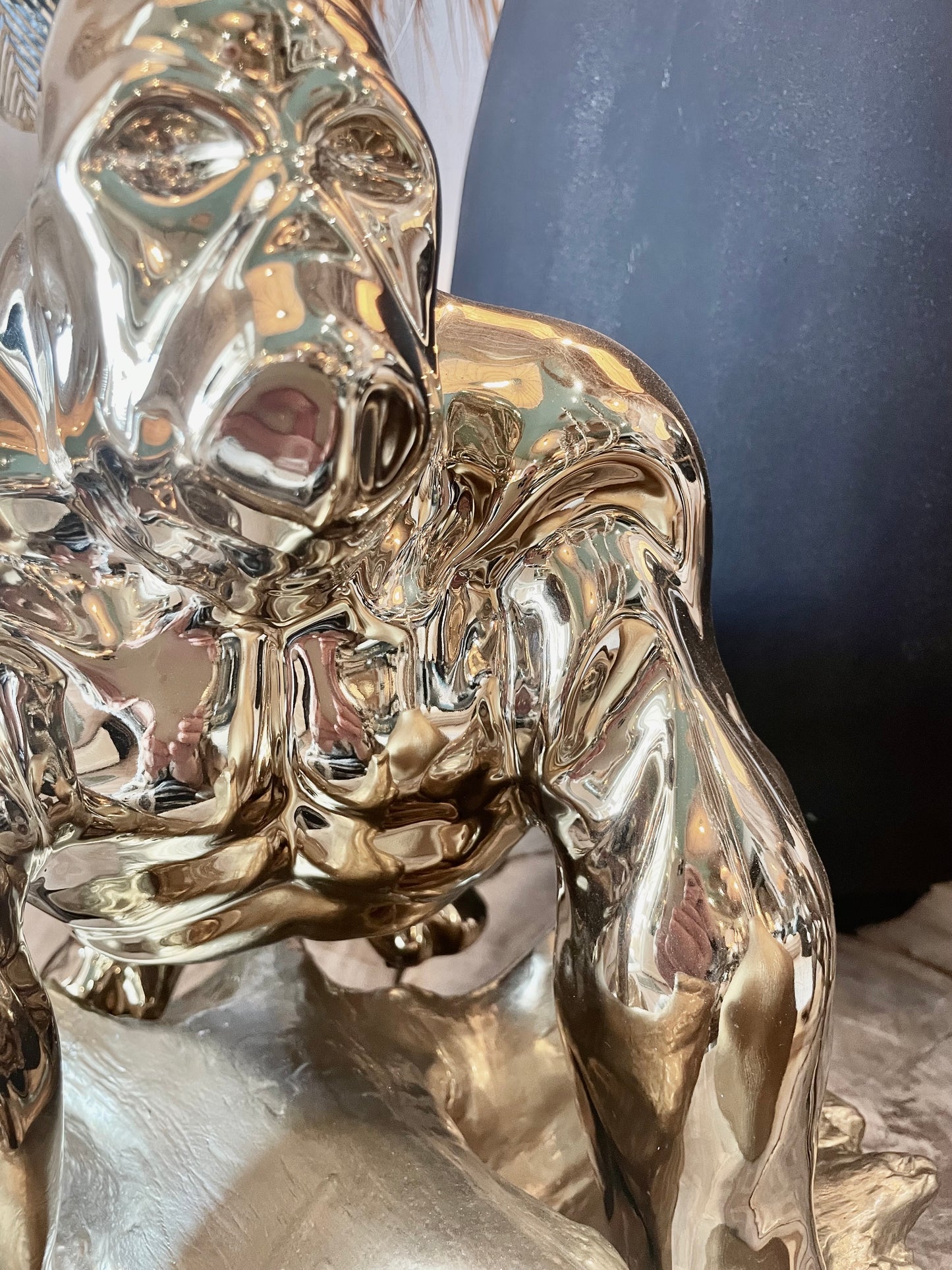 Gold Ceramic Decorative Gorilla