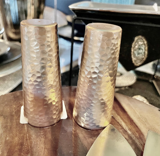 Gold Metal Salt & Pepper Shakers