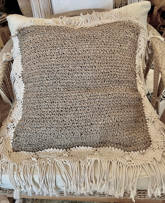 Handmade Square Seagrass Cushion Cover