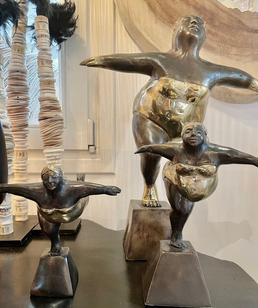 Handmade Bronze Yoga Ladies