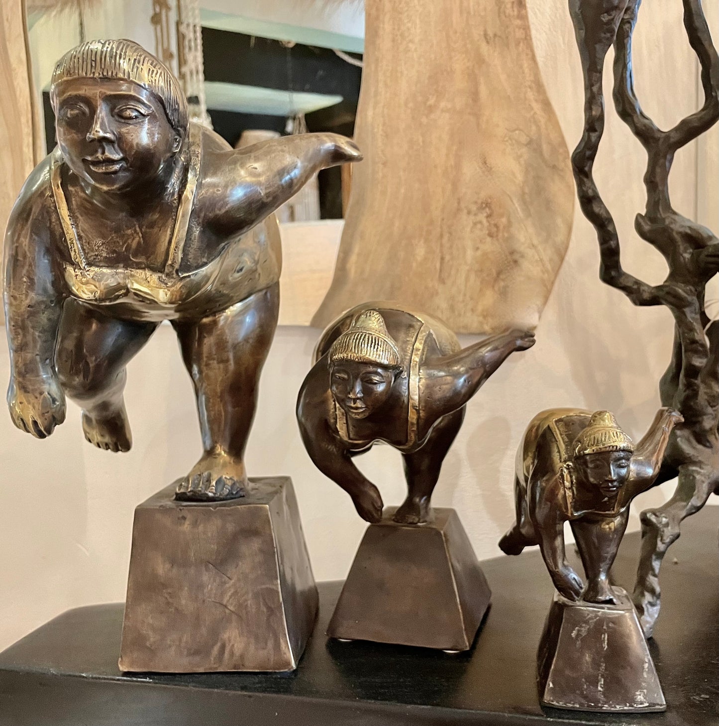 Handmade Bronze Yoga Ladies