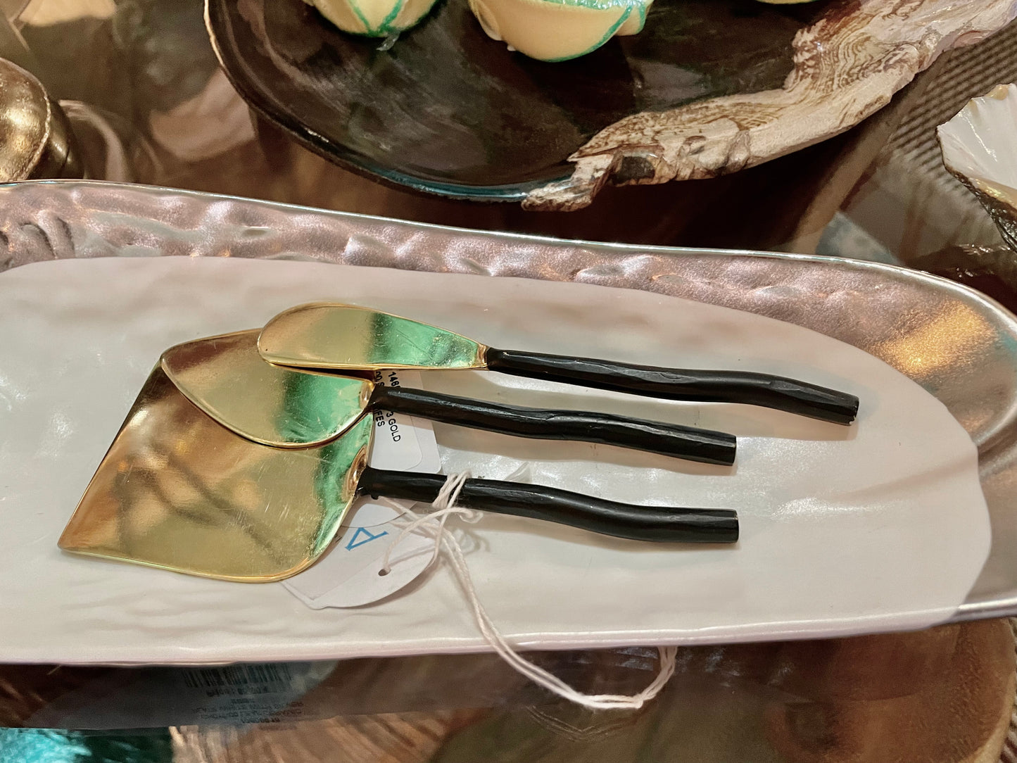 Gold & Black  Set of 3 Cheese Knifes