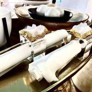 Crystal & Quartz Napkin Rings Set of 2