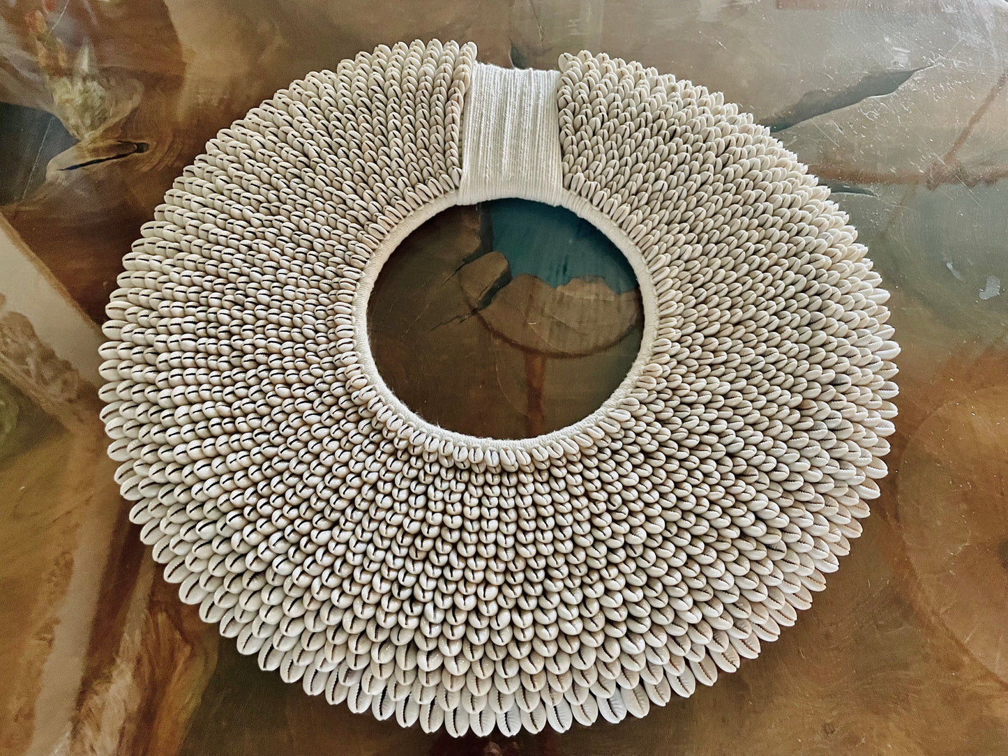 White Decorative Necklace with Shells