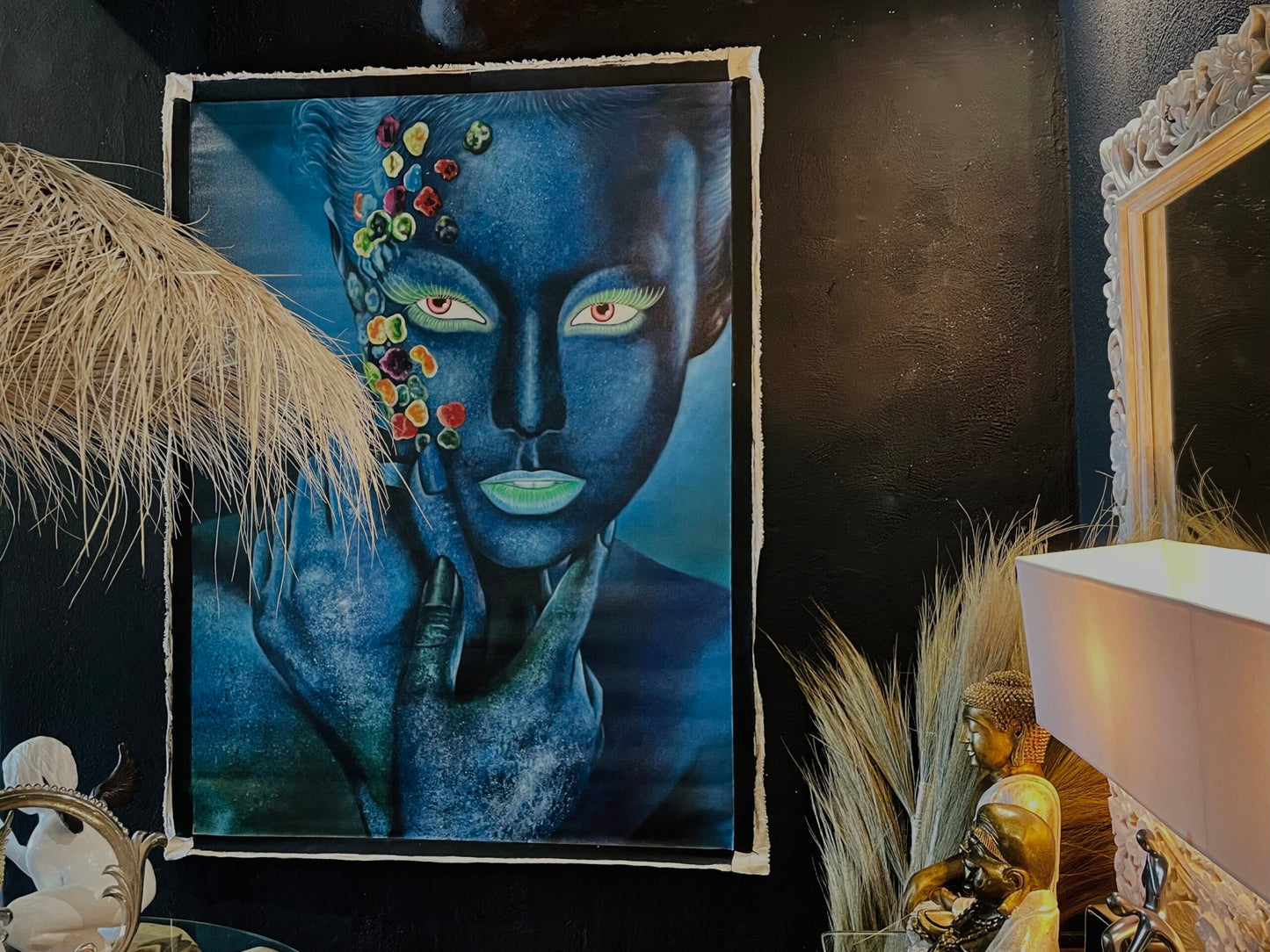 Painting Blue Woman on Canvas