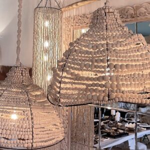 Ceiling Light with Wooden Beads