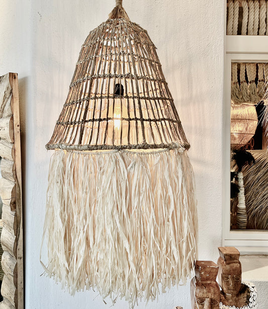 Bamboo and Raffia Ceiling Light