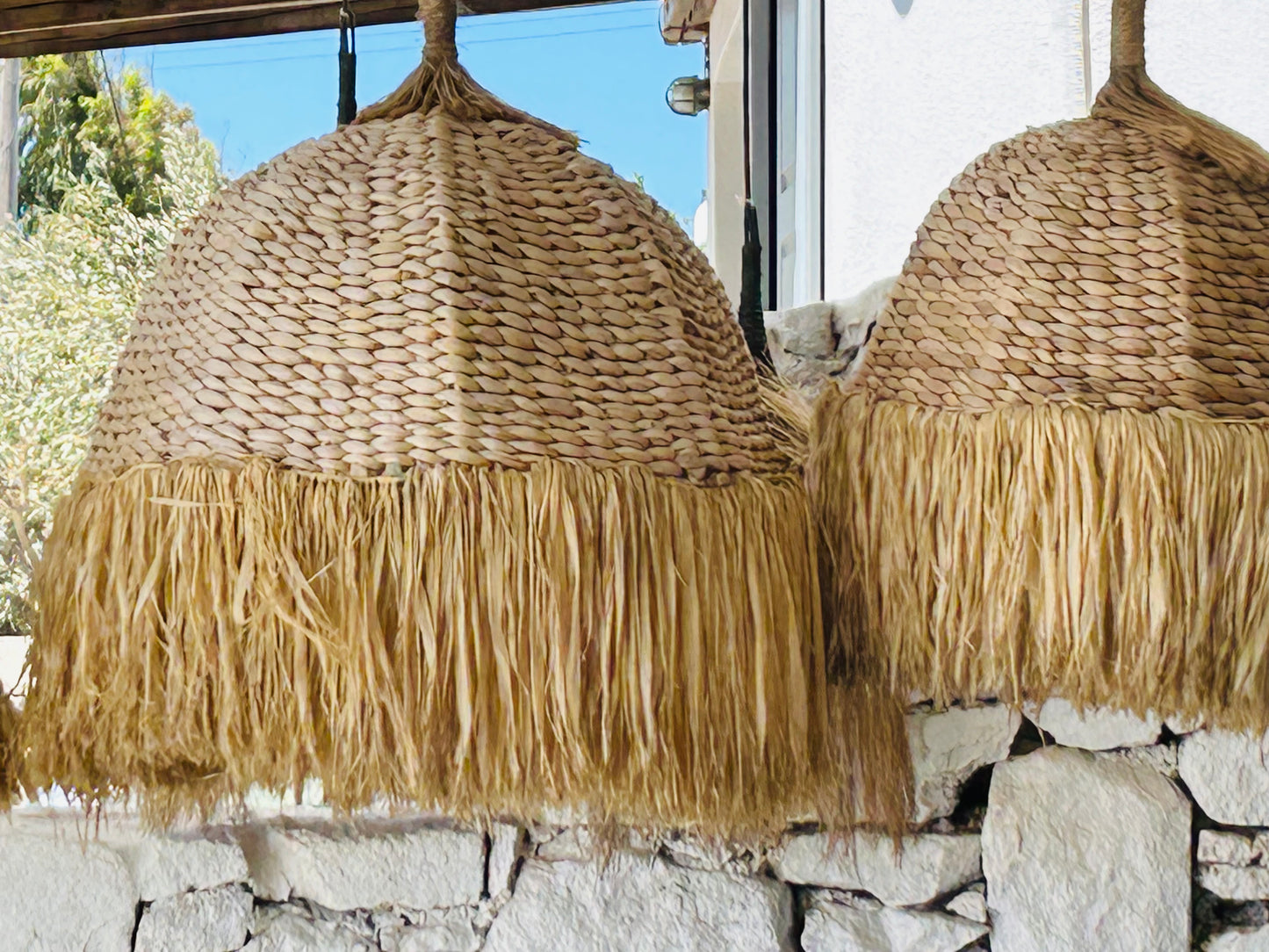 Natural Grass & Raffia Ceiling Lamp